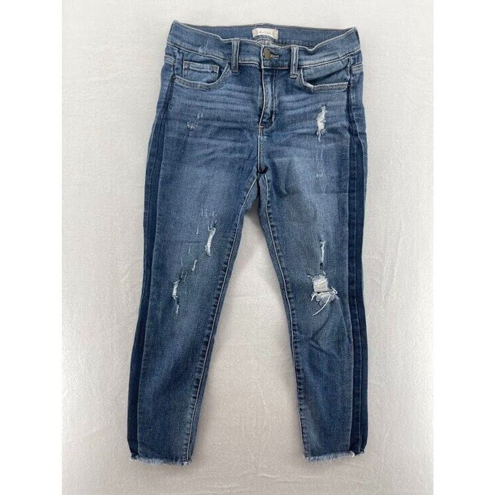 Altar'd State Jeans Womens Size 5 Light Wash‎ Raw Hem Cropped Denim
